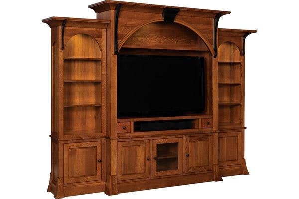 Amish Monticello Mission Entertainment Center Wall Unit