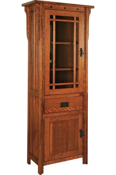 The Mission Style Rockford Tower Handcrafted From QSWO Wood with Michaels Cherry Finish