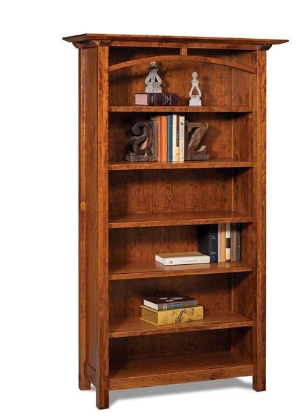 Amish 41 Vivid Hardwood Bookcase with 5 Adjustable Shelves