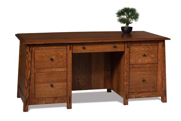Amish 67 Spark Mission Executive Desk with Solid Tapered Sides