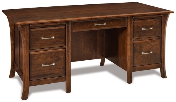 Amish 67 Wide Genesis Double Pedestal Executive Desk