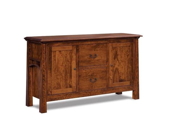 Amish Vivid 63 Lateral File Cabinet with 2 Lateral File Drawers and 1 Adjustable Shelf Behind Each Door