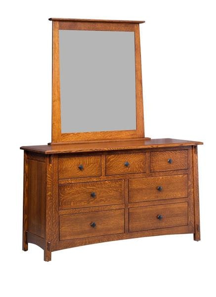 Amish San Marino Kids Seven Drawer Dresser with Mirror
