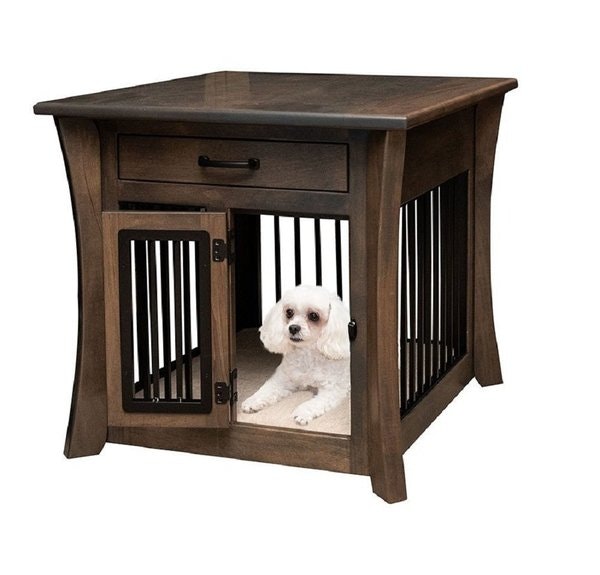 dog crate side table