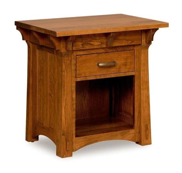 Amish Milwaukee Mission Single Drawer Open Nightstand
