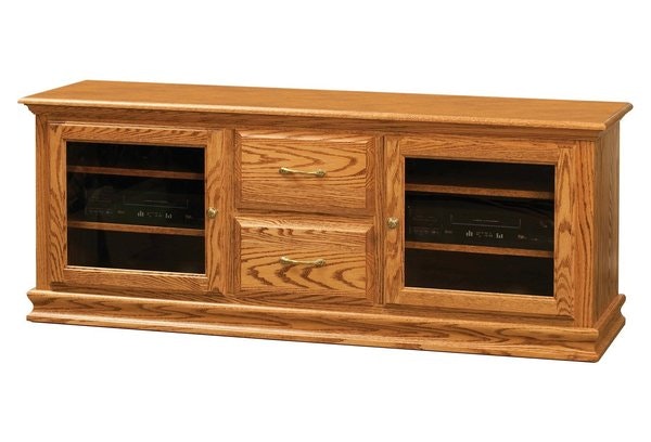 The Traditional Style Cochran 65 Traditional TV Stand Handcrafted From Oak Wood with S2 Honey Finish