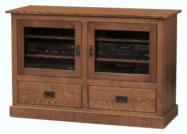 The Mission Style 53 Traditional Roanoke TV Stand Handcrafted From QSWO Wood with Michaels Cherry Finish