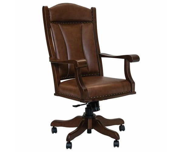 Amish Upholstered Traditional Executive Desk Chair with Casters