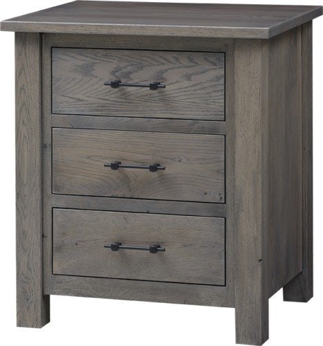 Amish Pike Mission Solid Wood Three Drawer Nightstand