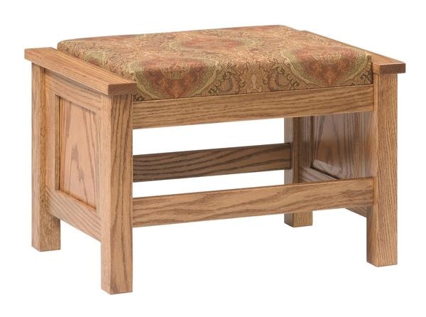 Amish Waverly Lounge Ottoman 24 inches wide Shaker Style.