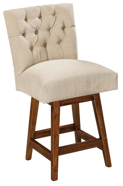 Amish Bixby Tufted Parsons Swivel Counter and Bar Stool