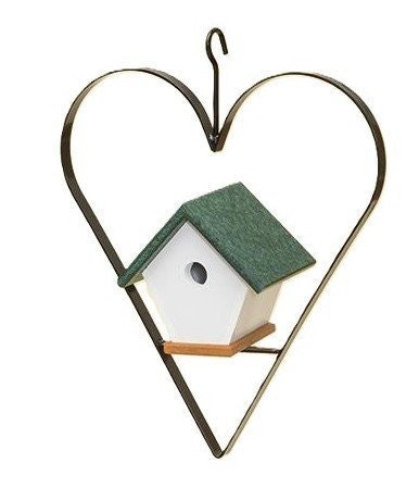 Amish Eco Friendly Poly Lumber Hanging Wren Bird House with Heart