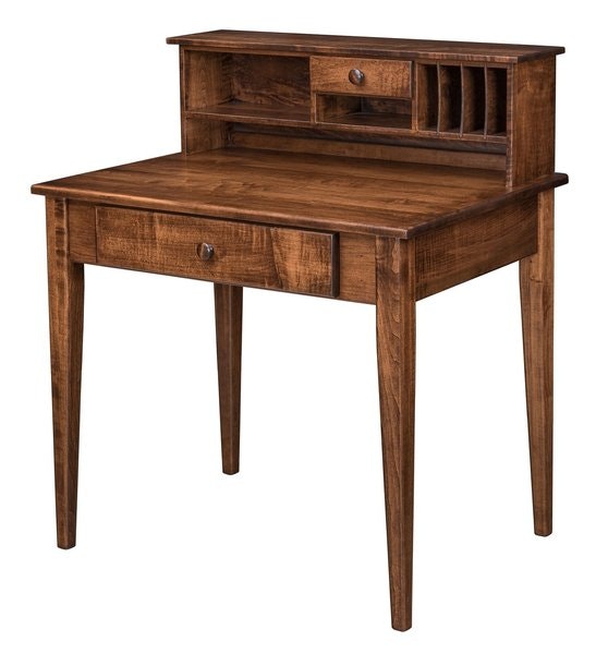 Amish Clayton Shaker Small Writing Desk with Optional Hutch Top