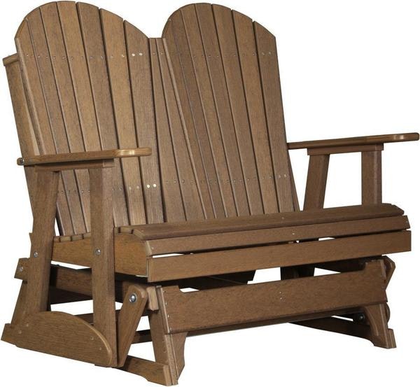 LuxCraft 4' Adirondack Poly Glider Bench
