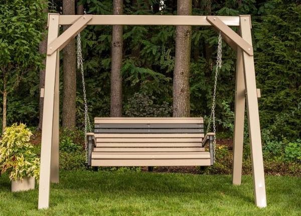 LuxCraft 4' Plain Poly Rollback Porch Swing