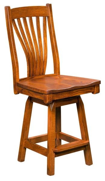 Amish Melvina Hardwood Swivel Counter and Bar Stool