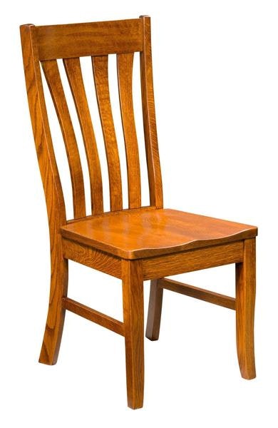 Amish Solid Wood Linse Slat Back Dining Chair