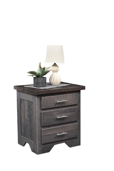 Amish Reclaimed Barnwood London Fog 3-Drawer Nightstand