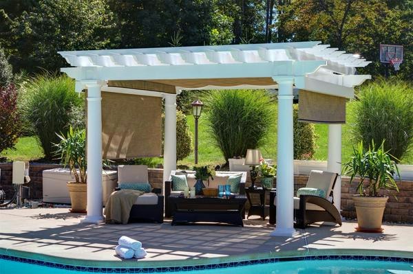 thumbnail image 2 of Decorative White Vinyl Pergola End Caps For 2x6 Rails – Set Of 4 (DF Supply A-260P) 2 of 4