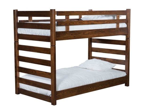 Amish Susie Ladder Bunk Bed with Slatted Both Sides.