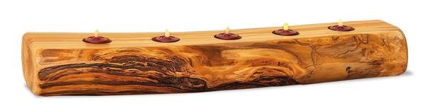 Amish Handcrafted Rustic Log Tea Light Candle Holder