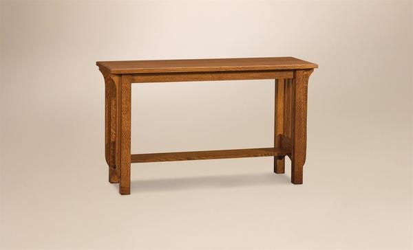Amish Falkland Mission 48 Sofa Table with 1 inch Thick Top and 1/2 inch Beveled Edge.