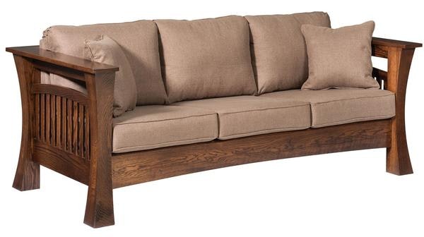 Amish Calvert Mission Custom Sofa 84 inches with Custom Fabric Options