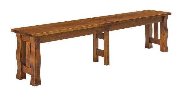 Amish Posey Solid Wood Backless Dining Bench