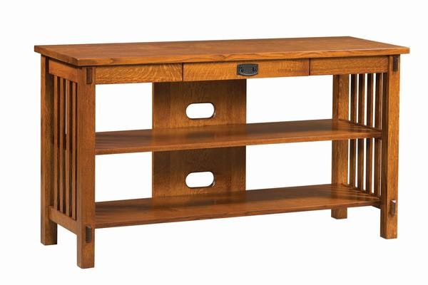 The Mission Style Verbena Open TV Stand Handcrafted From QSWO Wood with Michaels Cherry Finish