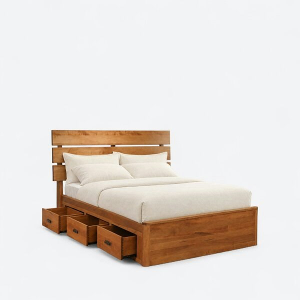 Classic Slatted Bed With Storage Drawers | DutchCrafters