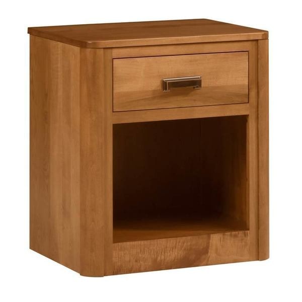 Amish 24 Wide Mars One Drawer Night Stand with Opening shown in Brown Maple with S-14 Stain