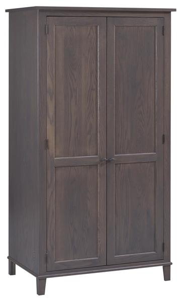 Amish 70 Tall Shakespeare Wardrobe Armoire shown in Oak with Smoke Stain