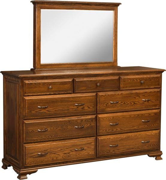 Amish Santa Clara 9-Drawer Dresser with Optional Mirror