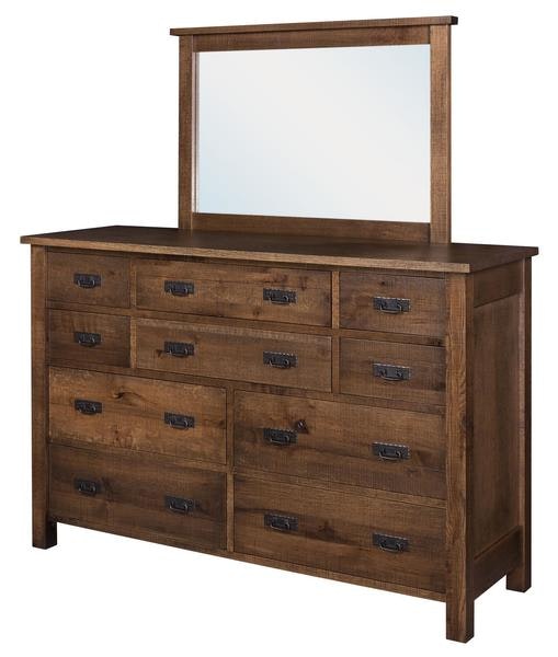 Amish Toledo 10-Drawer Dresser with Optional Mirror