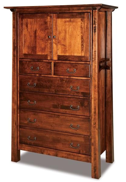 Amish Noah Solid Wood Mission Chest Armoire