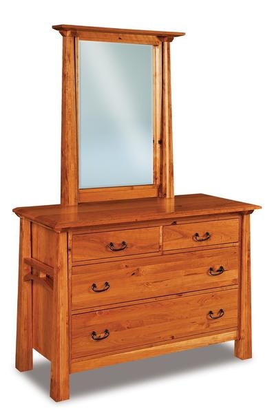 Amish 53 1/4 Wide Noah Solid Wood Mission 4-Drawer Dresser with Tapered Corner Posts and Legs