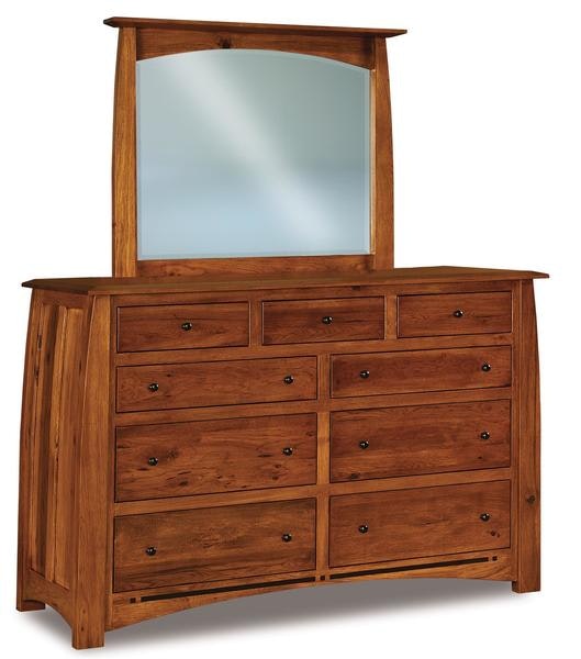 Amish 67 Colorado Springs Mission 9-Drawer Dresser shown in Rustic Hickory with Golden Harvest Stain