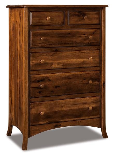 Amish Custom Carlisle Chest of Drawers with 3/4 Inch Solid Wood Sides with Splayed Legs