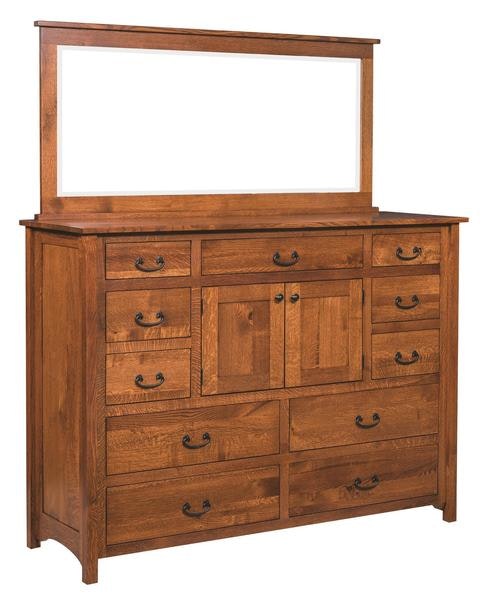 Amish Saginaw Deluxe Dresser with Optional Mirror