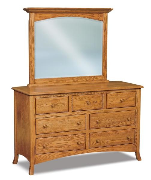 Amish Custom Carlisle 7-Drawer Dresser with 3/4 Inch Solid Wood Sides with Splayed Legs
