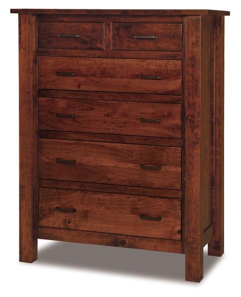 Amish 43 Wide Daniel 6-Drawer Chest of Drawers with Solid Wood Inset End Panels