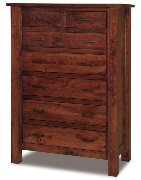 Amish 58 1/2 Tall Daniel 7-Drawer Chest of Drawers with Solid Wood Inset End Panels