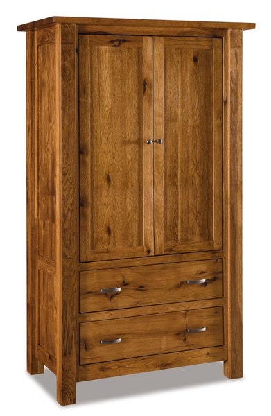 Amish 71 3/4 Tall Custom Daniel Armoire with 2 Drawers, 2 Doors and 2 Shelves