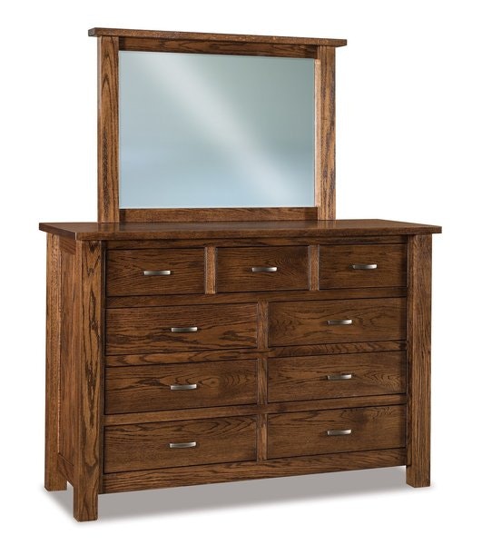 Amish 62 Wide Rustic Custom Daniel 9-Drawer Dresser