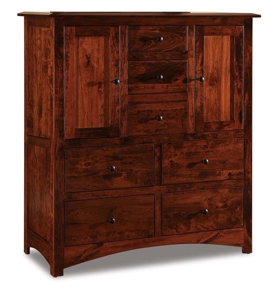 Amish 50 Wide Fern His and Hers Chest of Drawers with 7 Drawers, 2 Doors and 2 Shelves