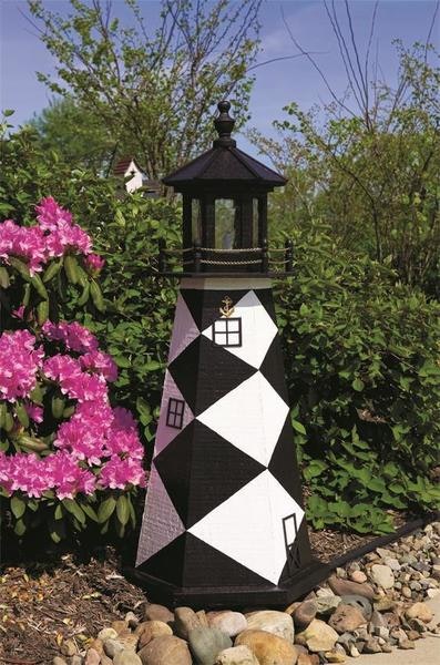 Amish-Made Cape Lookout Wooden Garden Lighthouse