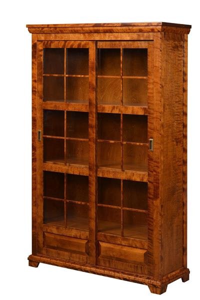 Amish Home Office Abbie Sliding Door Bookcase