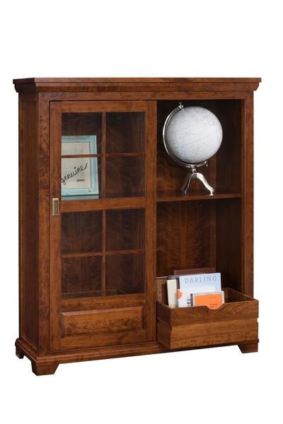 Amish Home Office Medium Abbie Sliding Door Bookshelf