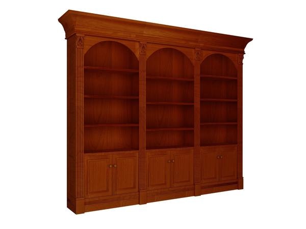 Amish Home Office Serenity Triple Library with Arches