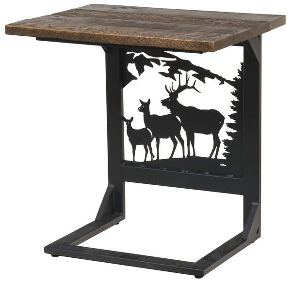 Amish Wide Rustic Sofa Server with Elk